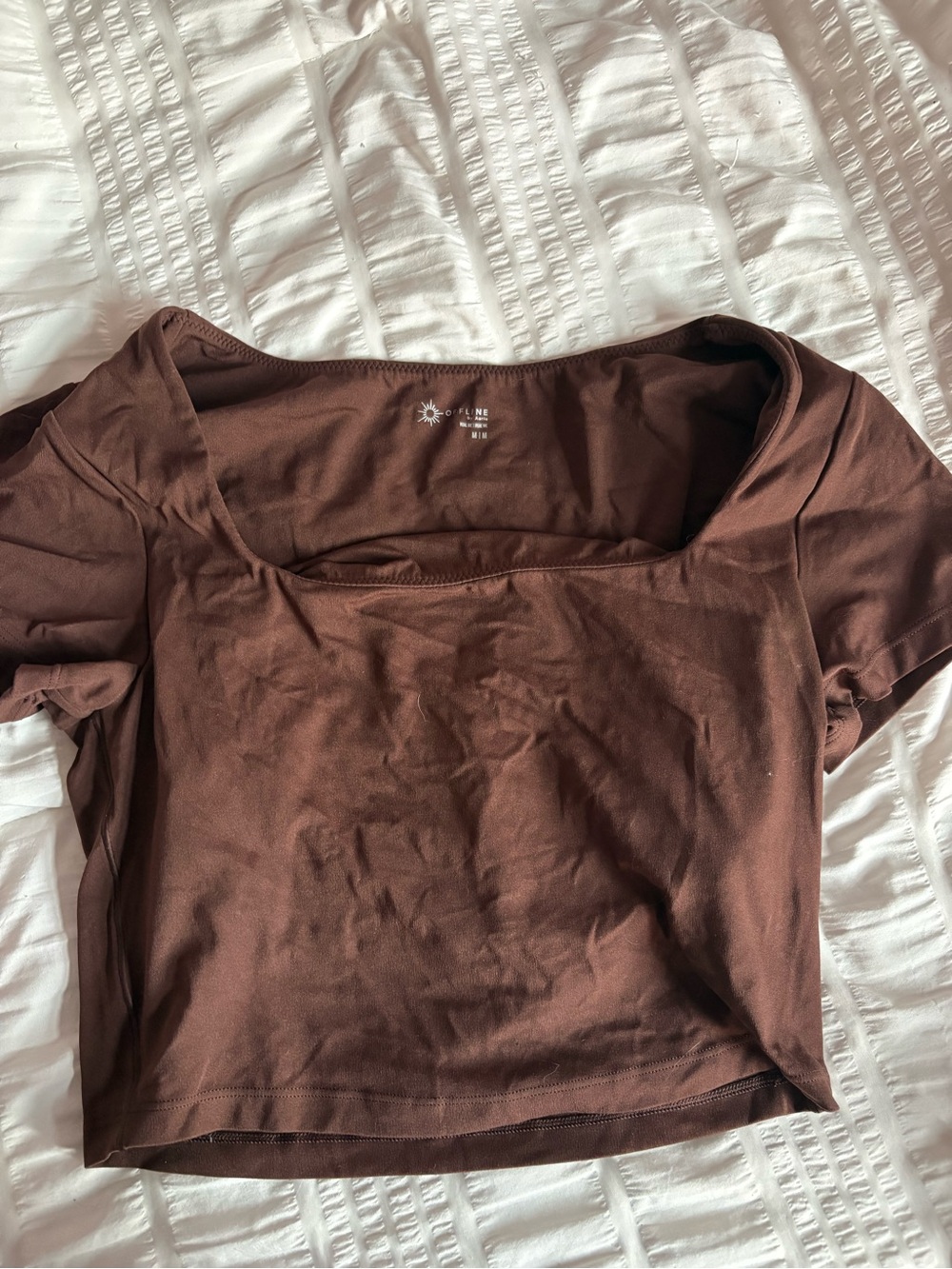 a new day Chocolate Brown Square-Neck Crop Top